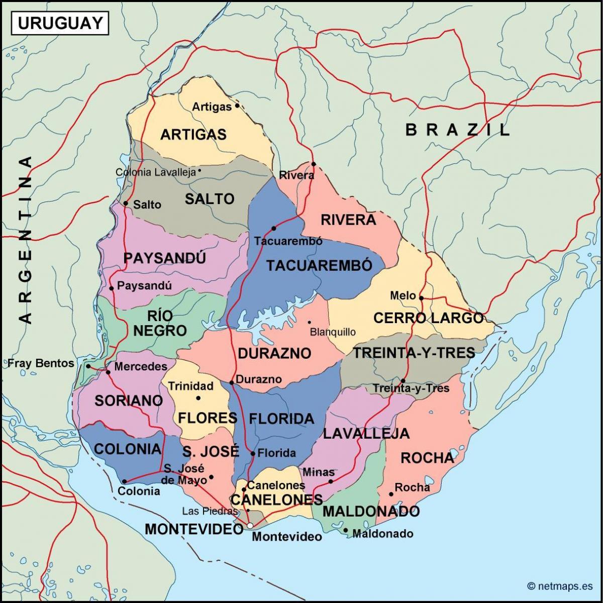 Maldonado Uruguay haritası 