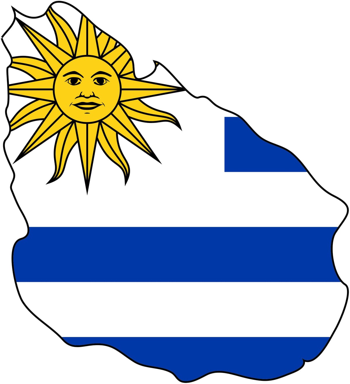 Uruguay bayrağı haritası