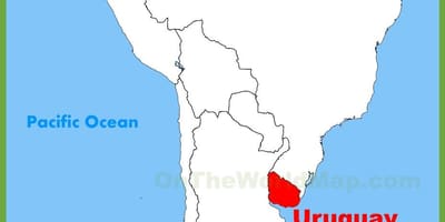 Uruguay Güney Amerika haritası 