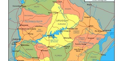 Uruguay haritası siyasi